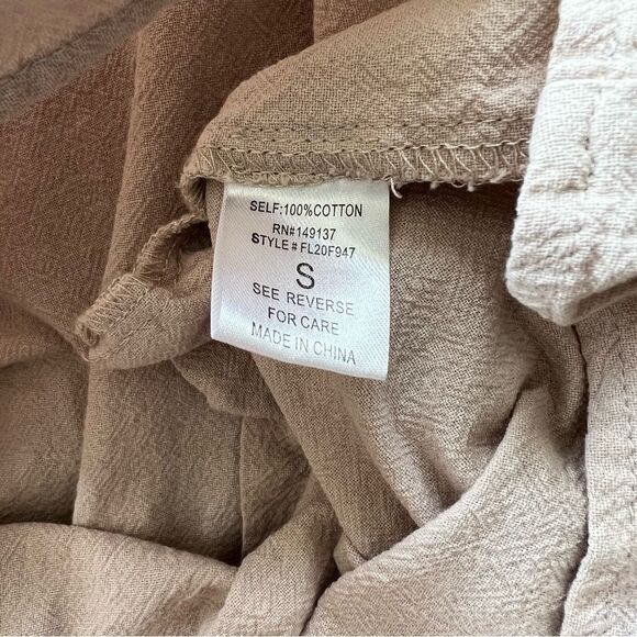 Favlux Tan Cotton Button Down Ruffle Detailed Romper - Picture 8 of 9